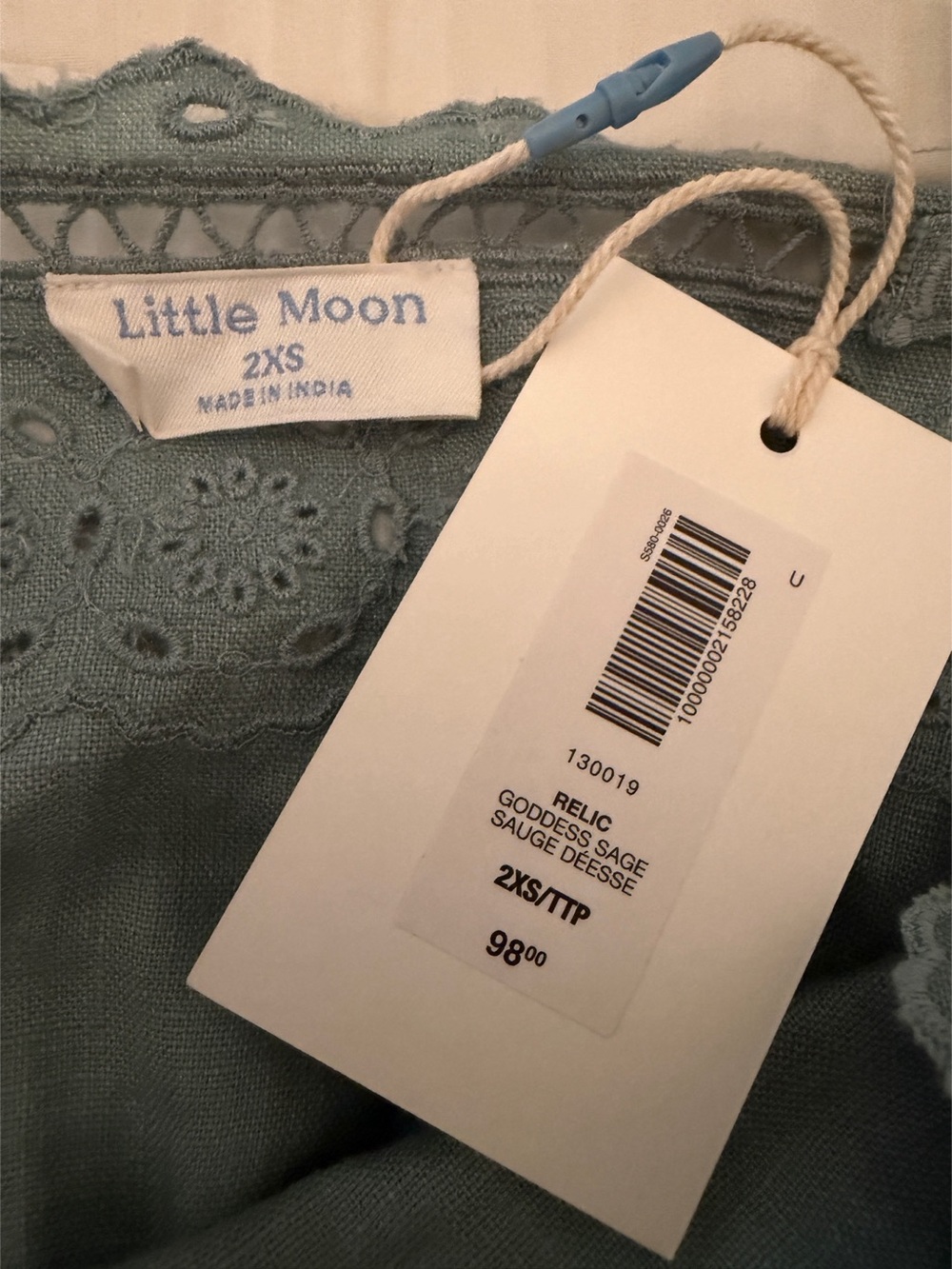 Little Moon Eyelet Camisole in Goddess Sage 2XS NWT - Picture 4 of 4